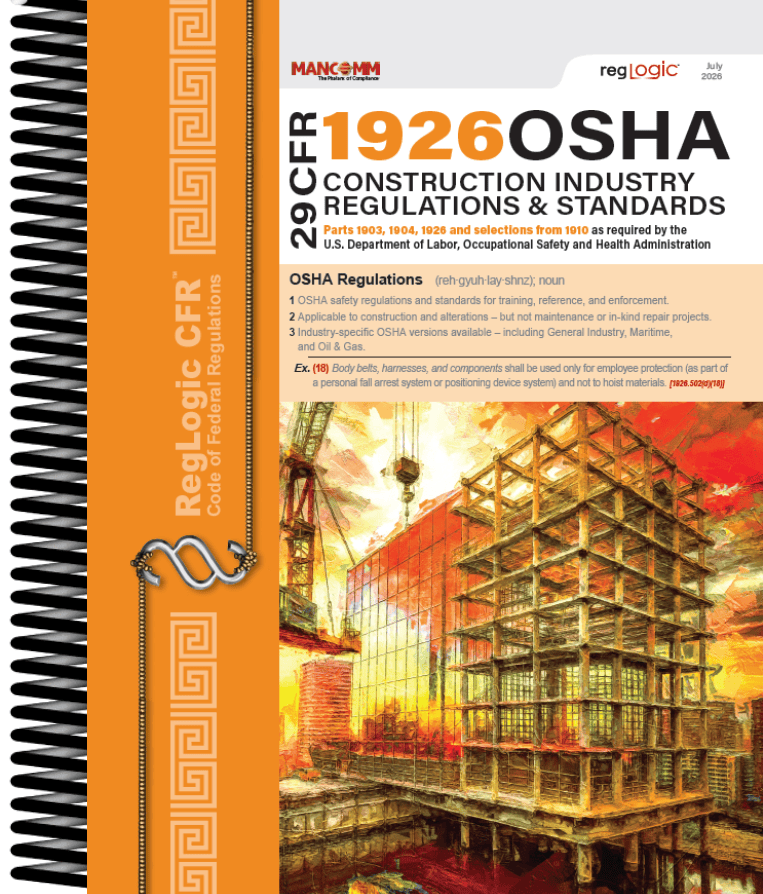 Mancomm 29 CFR Part 1926 OSHA Construction Standards & Regulations, July 2026