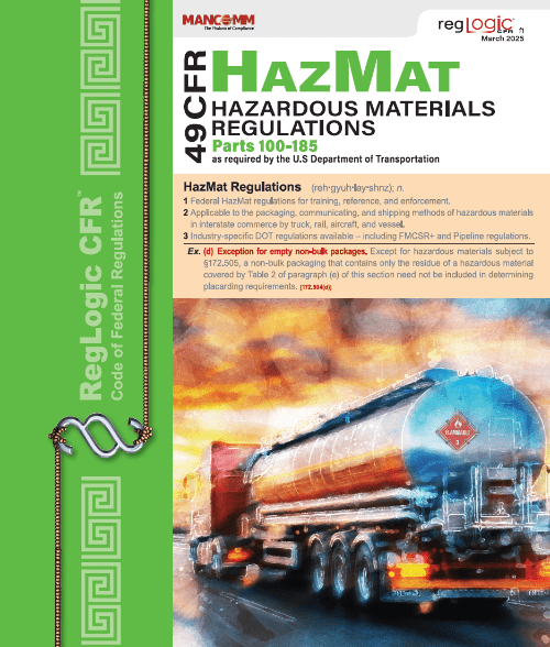 Mancomm 49 CFR: Transportation, Parts 100-185 (US Hazmat Regs), March 2025