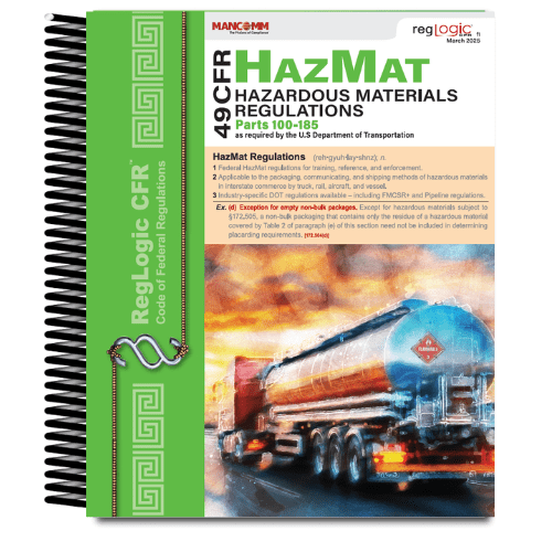 Mancomm 49 CFR: Transportation, Parts 100-185 (US Hazmat Regs), March 2025