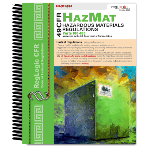 Mancomm 49 CFR: Transportation, Parts 100-185 (US Hazmat Regs), October 2025