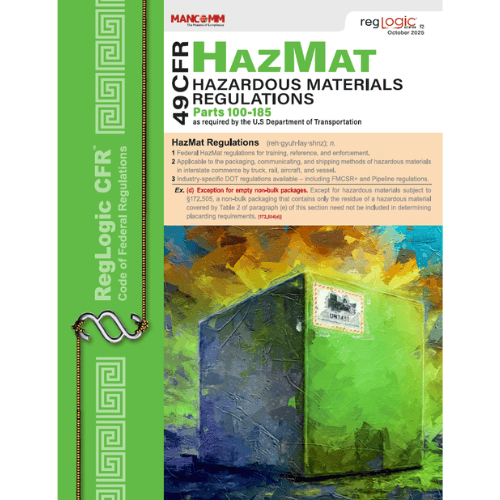 Mancomm 49 CFR: Transportation, Parts 100-185 (US Hazmat Regs), October 2025