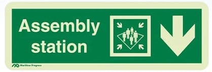 Marine Direction Sign: Assembly Station Arrow Down (2019)