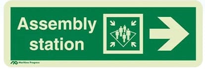 Marine Direction Sign: Assembly Station Arrow Right (2019)