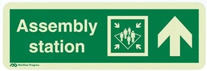 Marine Direction Sign: Assembly Station Arrow Up (2019)