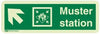 Marine Direction Sign: Muster Station Arrow Left Up (2019)