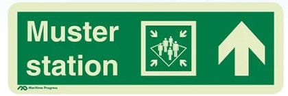 Marine Direction Sign: Muster Station Arrow Up (2019)