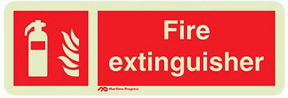 Marine Fire Equipment Sign: Fire Extinguisher + symbol