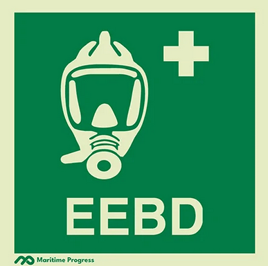 Marine Safety Sign, IMO Life Saving App. Symbol: EEBD - With Text