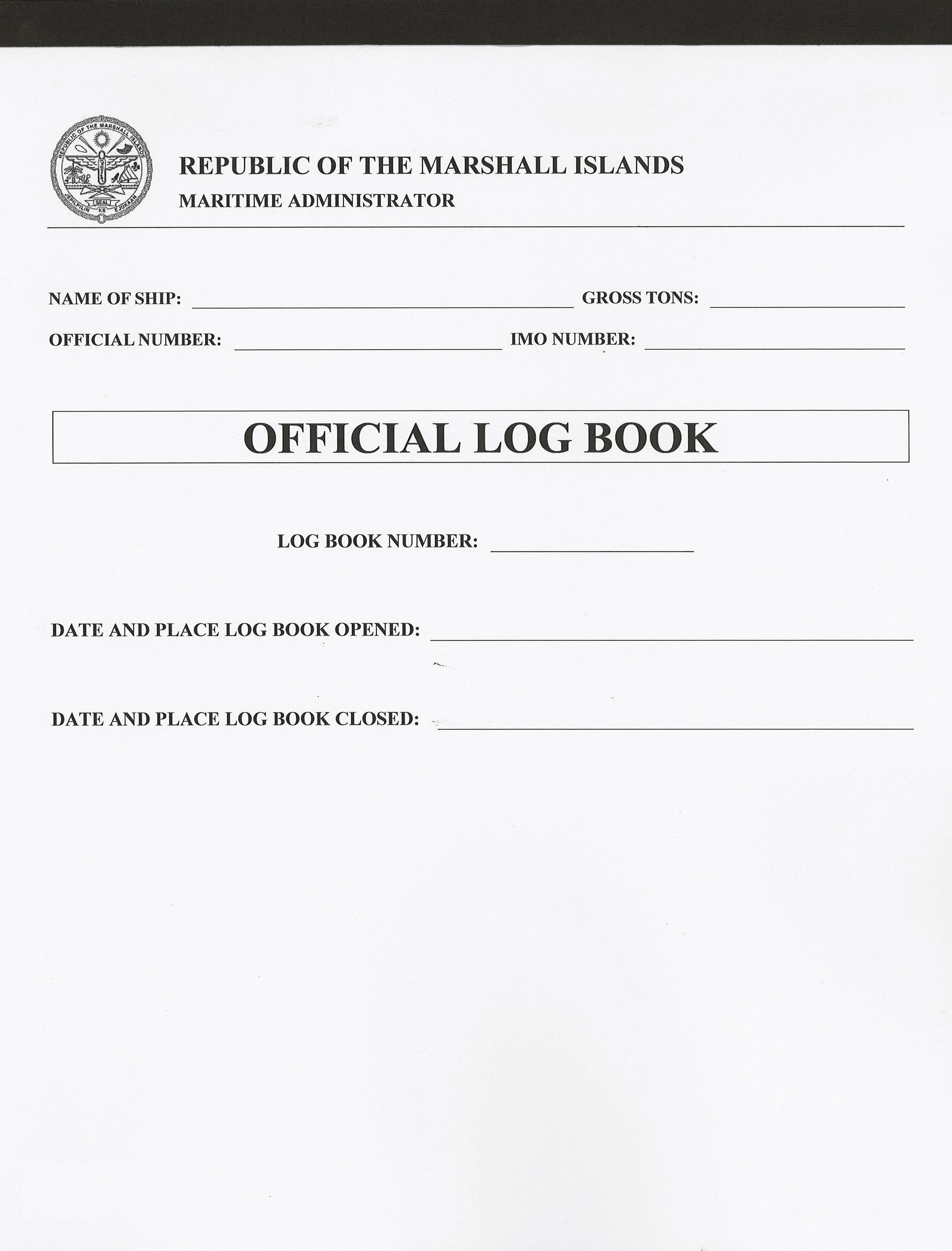 Marshall Islands Official Logbook (MI-400)
