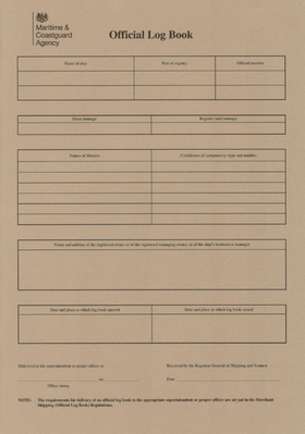 MCA Ship's Official Record Log Book - Amnautical