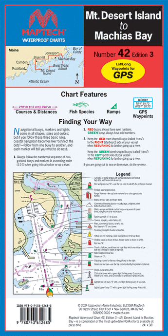 Mt. Desert Island to Machias Bay Waterproof Chart, 3rd Edition