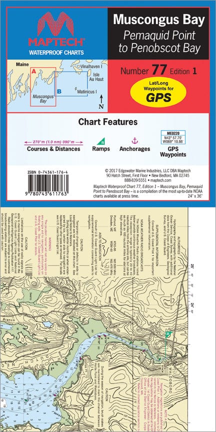 Muscongus Bay - Pemaquid Point to Penobscot Bay Waterproof Chart, 1st Edition