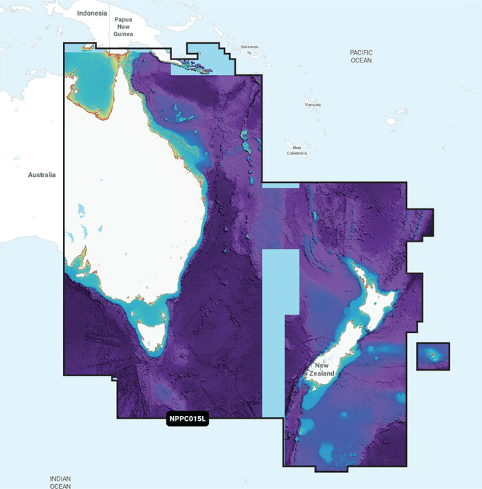 Navionics Platinum+ Chart PC015L: Australia, East & Central to New Zealand - Inland and Coastal