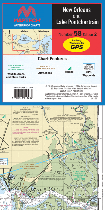 New Orleans and Lake Pontchartrain Waterproof Chart, 2nd Edition
