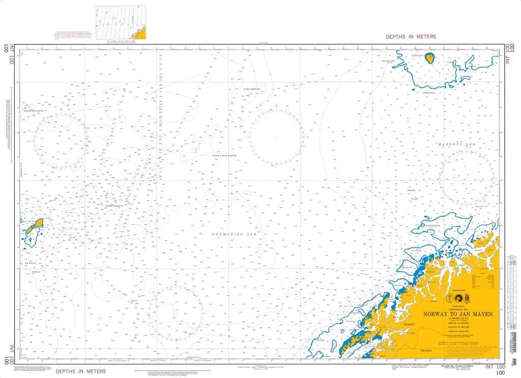 NGA Nautical Chart 100: Norwegian Sea-Norway to Jan Mayen (OMEGA)