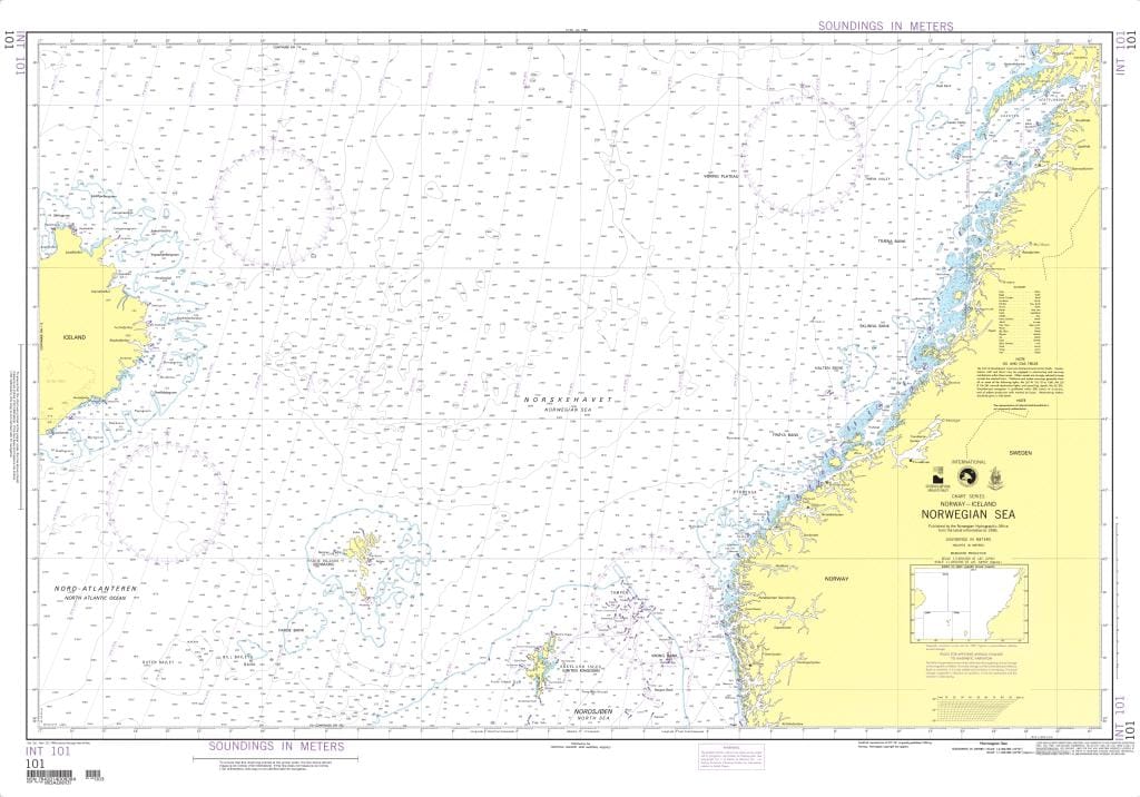NGA Nautical Chart 101: Norwegian Sea-Norway to Iceland