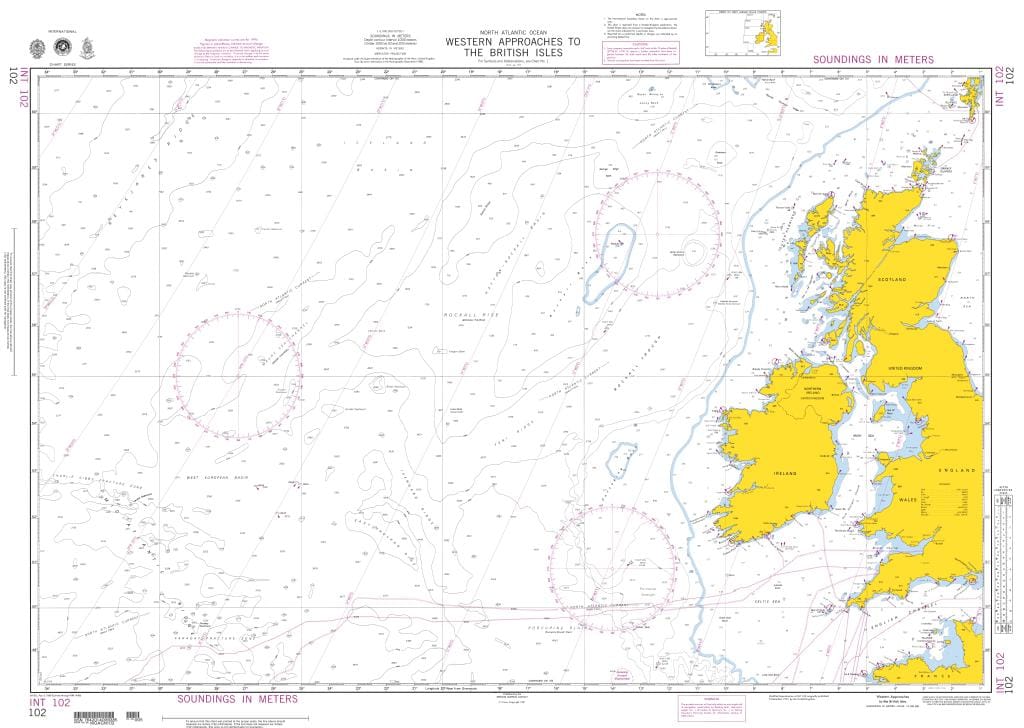 NGA Nautical Chart 102: Western Approaches to the British Isles