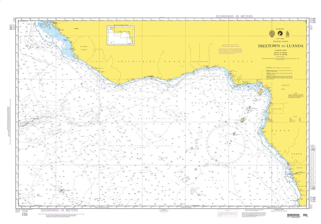 NGA Nautical Chart 105: Freetown to Luanda