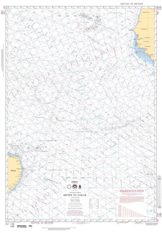 NGA Nautical Chart 106: Recife to Dakar (OMEGA)
