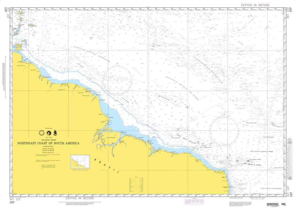 NGA Nautical Chart 107: Northeast Coast of South America (OMEGA)