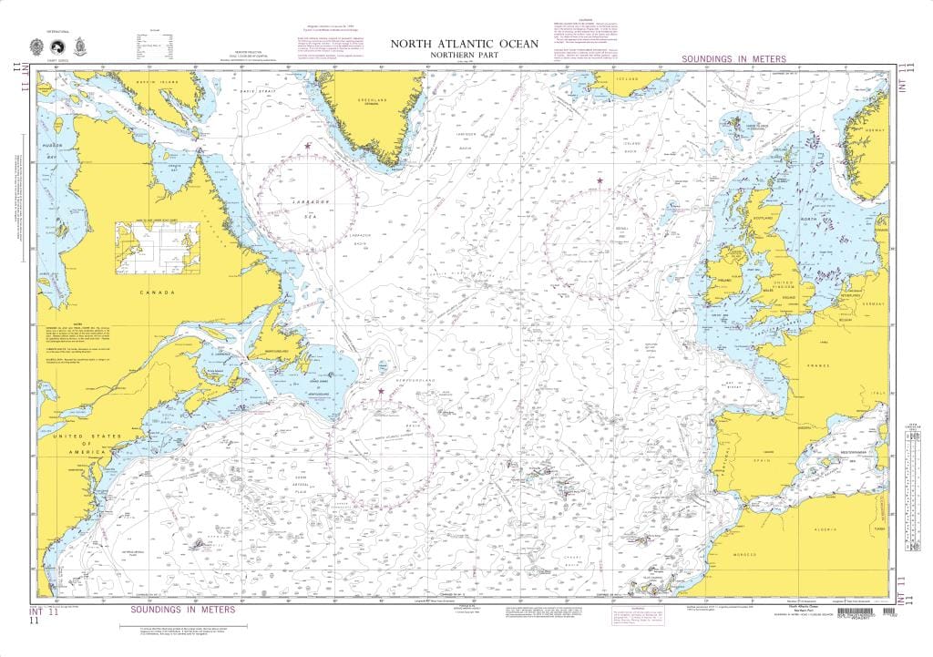 NGA Nautical Chart 11: North Atlantic Ocean (Northern Part)