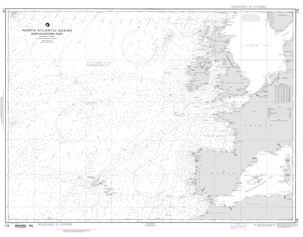 NGA Nautical Chart 126: North Atlantic Ocean (Northeastern Part)