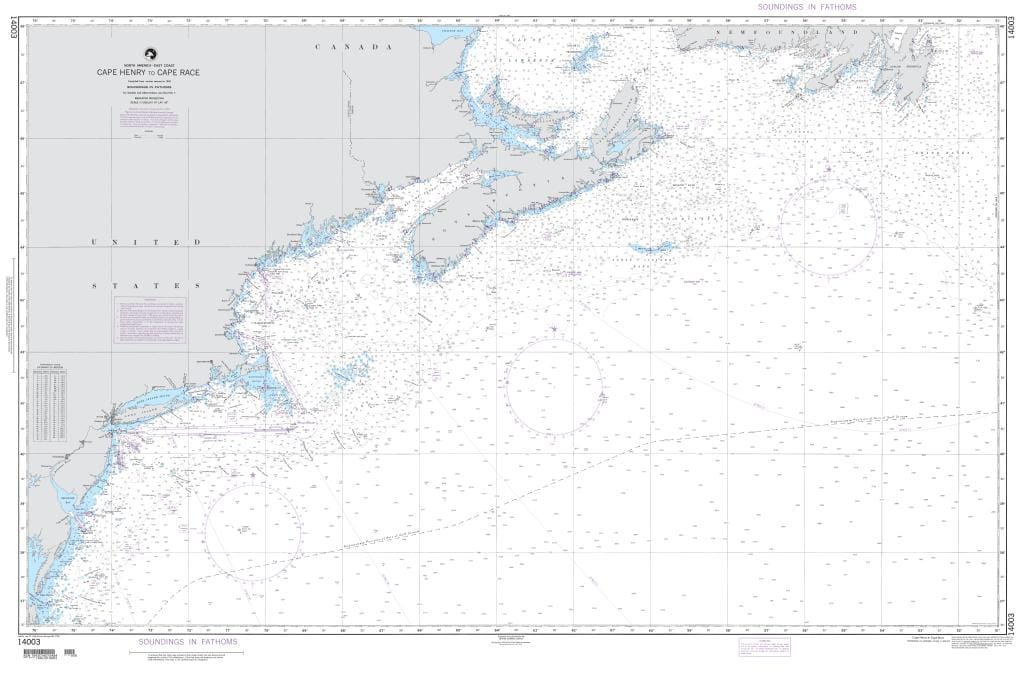 NGA Nautical Chart 14003: Cape Race to Cape Henry