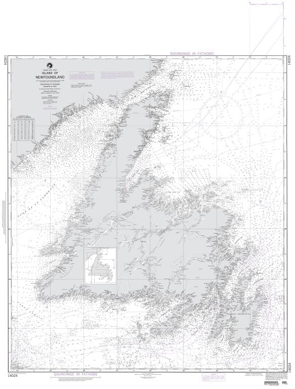 NGA Nautical Chart 14024: Island of Newfoundland