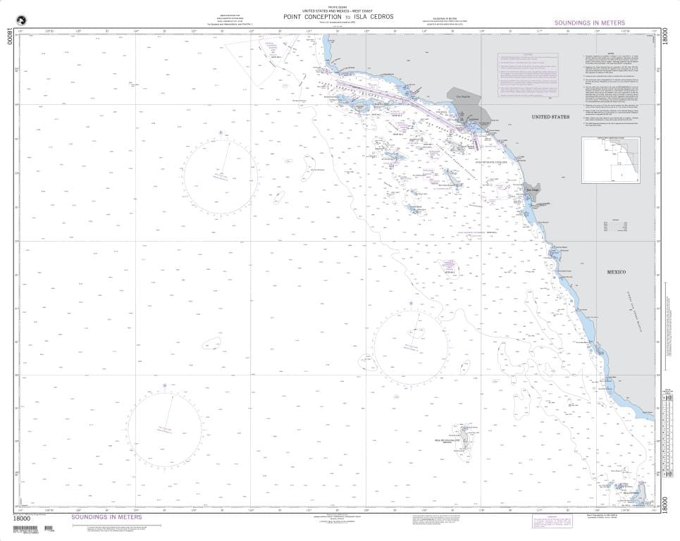 NGA Nautical Chart 18000: Point Conception to Isla Cedros (OMEGA)