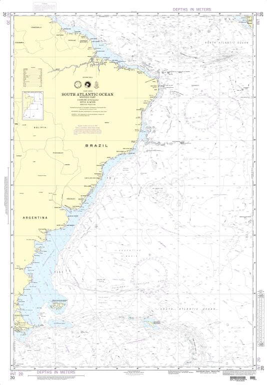 NGA Nautical Chart 20: South Atlantic Ocean (Western Part)
