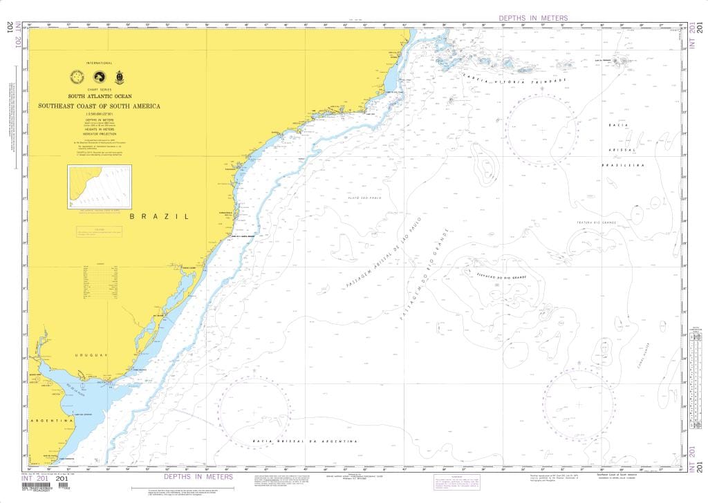 NGA Nautical Chart 201: South East Coast of South America (OMEGA)