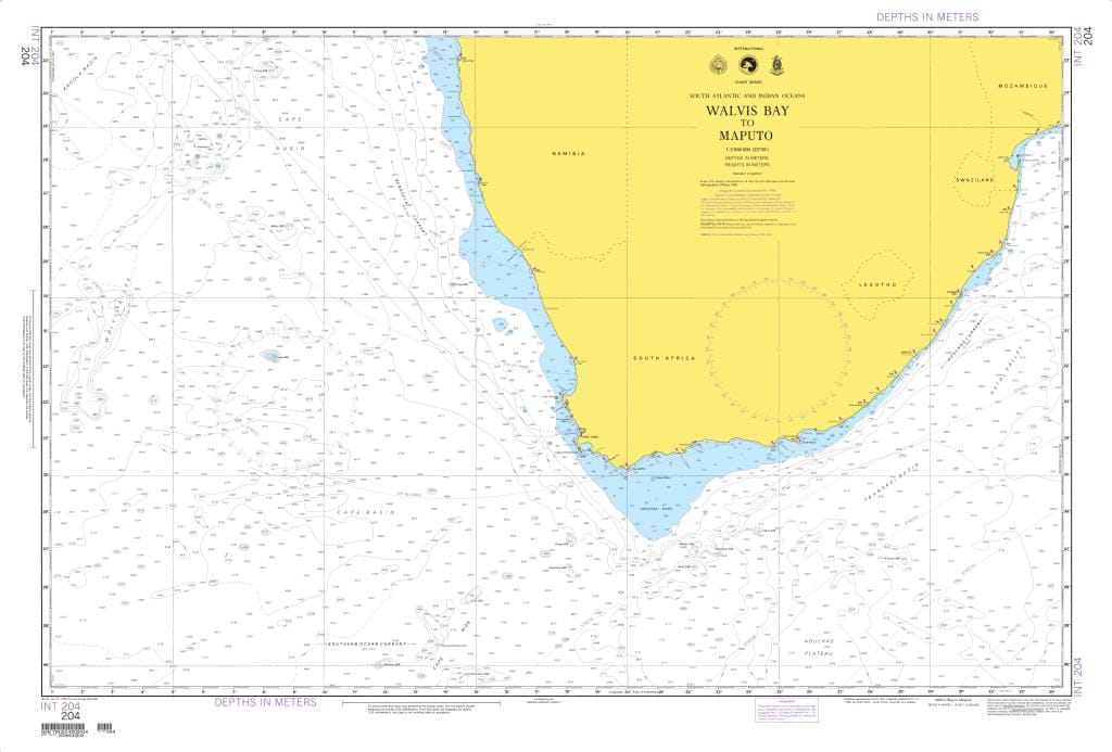 NGA Nautical Chart 204: Walvis Bay to Maputo