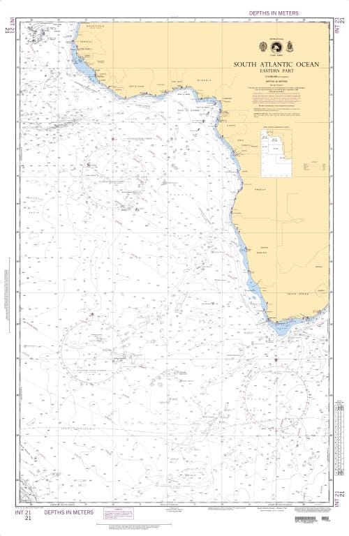 NGA Nautical Chart 21: South Atlantic Ocean (Eastern Part)