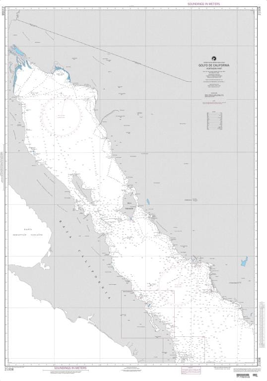 NGA Nautical Chart 21008: Golfo de California-Northern Part (Mexico-West Coast)