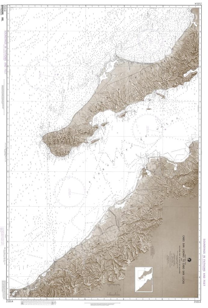 NGA Nautical Chart 21014: Cabo San Lazaro to Cabo San Lucas and Southern Part of Gulf of California (Mexico-West Coast) (OMEGA)