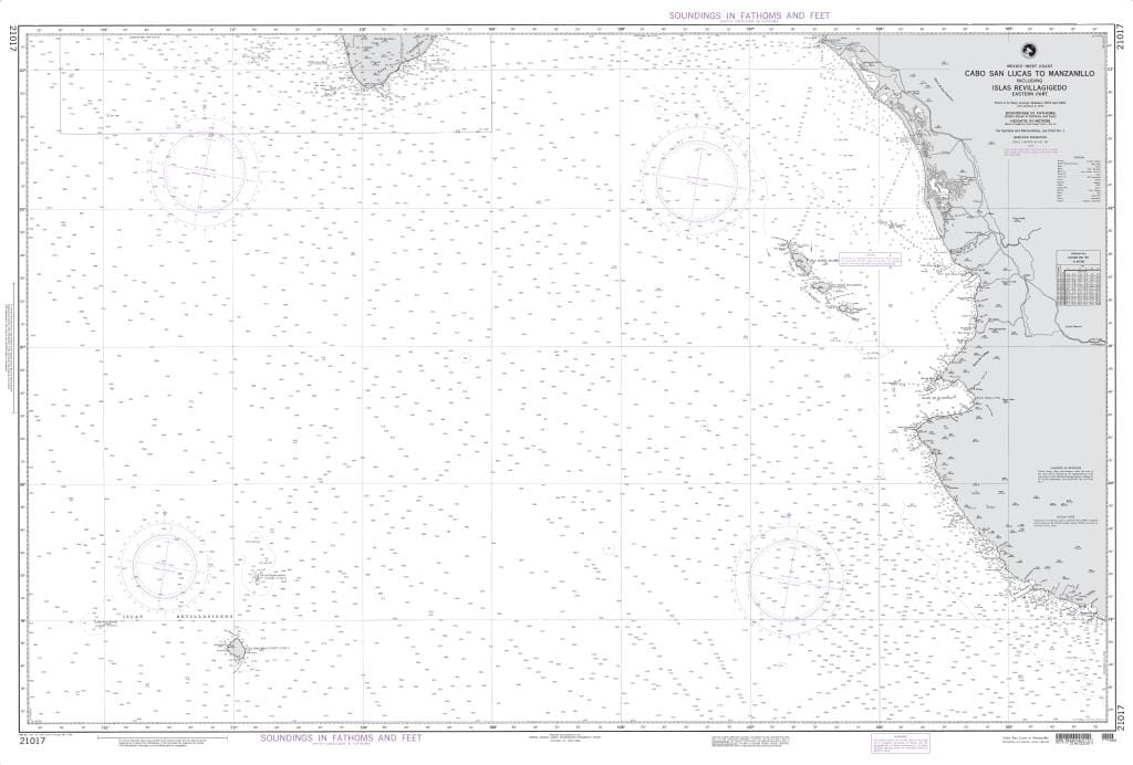NGA Nautical Chart 21017: Cabo San Lucas to Manzanillo (OMEGA)