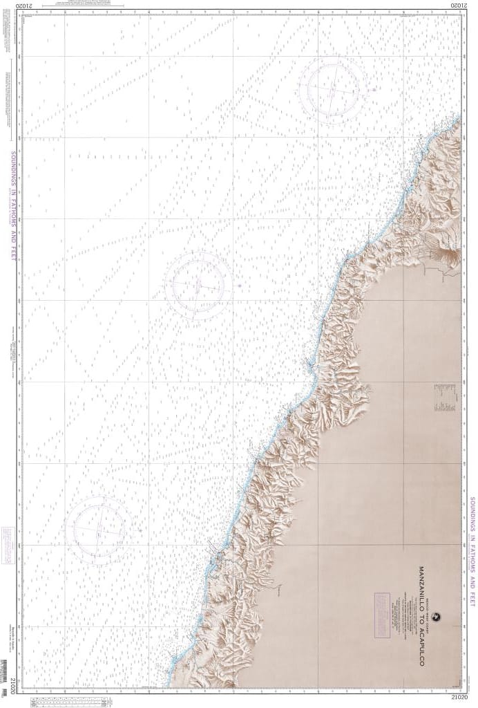 NGA Nautical Chart 21020: Manzanilla to Acapulco (Mexico-West Coast) (OMEGA)