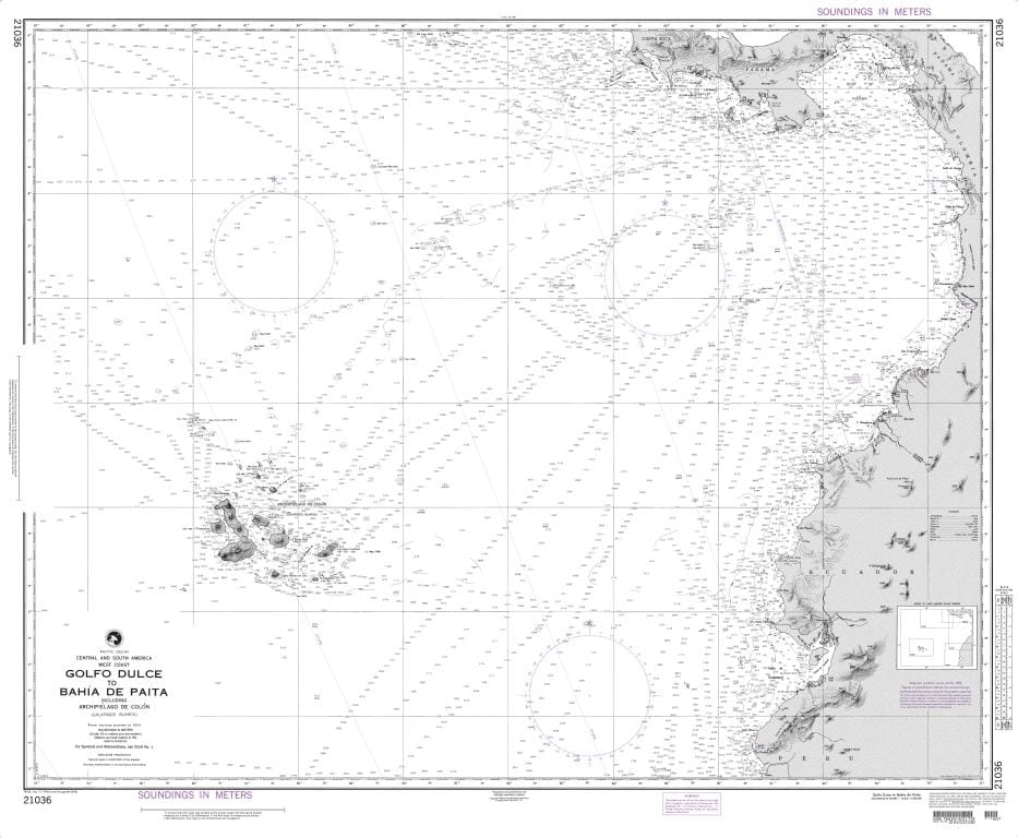 NGA Nautical Chart 21036: Golfo Dulce to Bahia de Paita