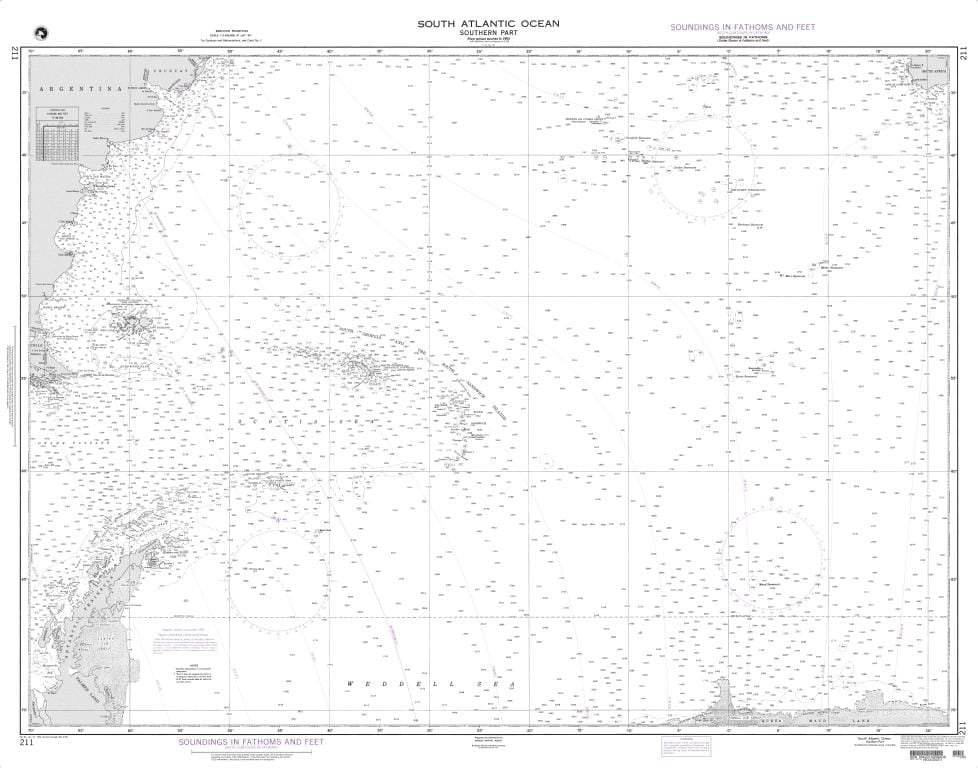 NGA Nautical Chart 211: South Atlantic Ocean (Southern Part)