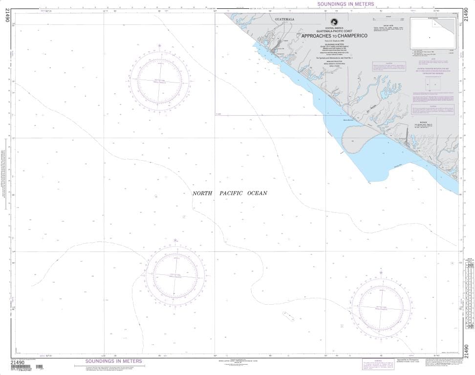 NGA Nautical Chart 21490: Approaches to Champerico (Guatemala-Pacific Coast)
