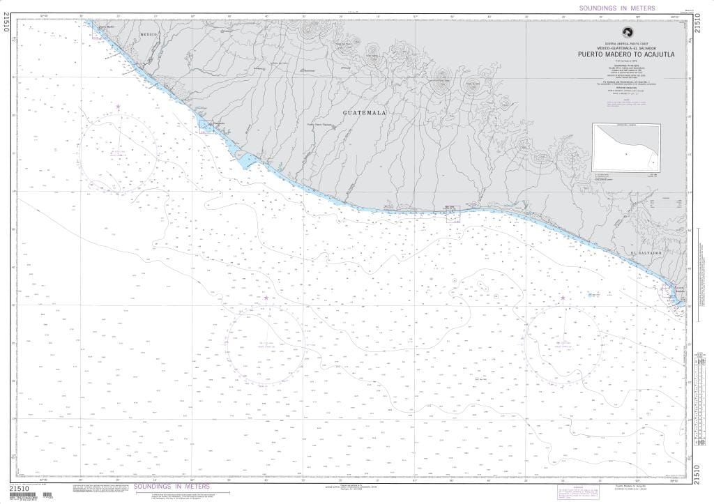NGA Nautical Chart 21510: Puerto Madero to Acajutla (OMEGA)