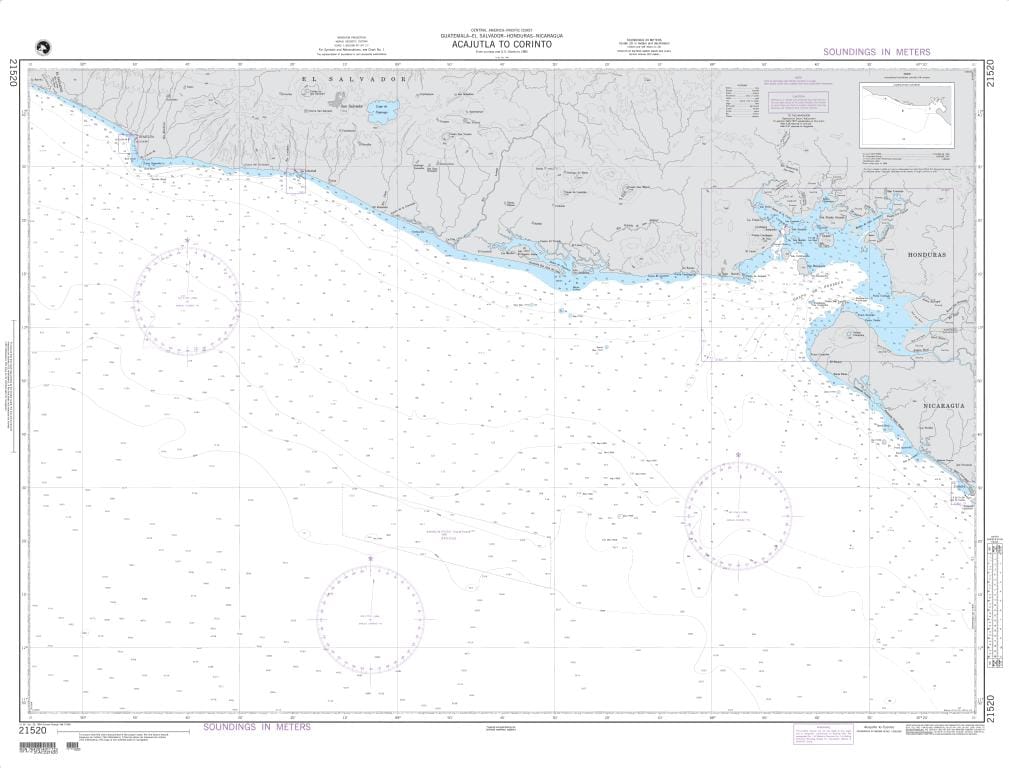 NGA Nautical Chart 21520: Acajutla to Corinto (OMEGA)