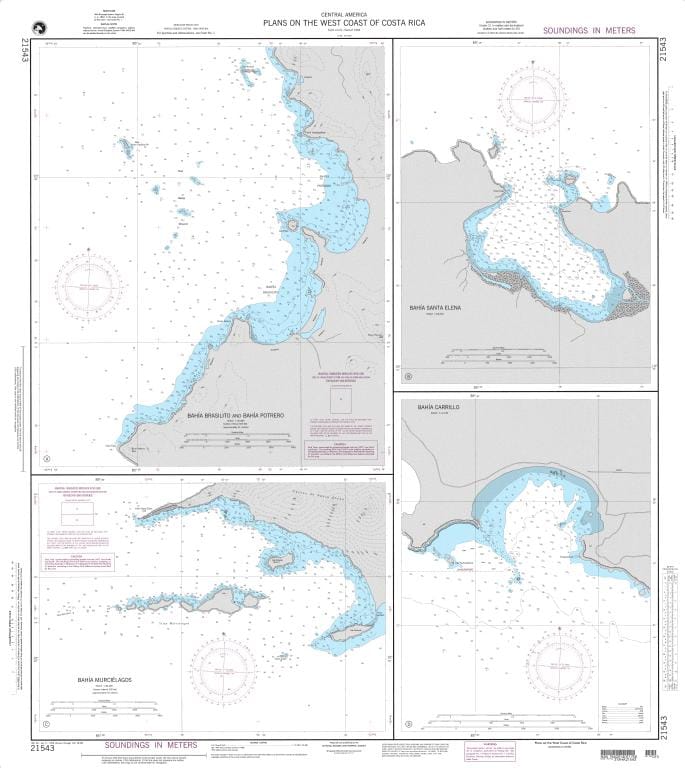 NGA Nautical Chart 21543: Plans on the West Coast of Costa Rica A. Bahia Brasilito and Bahia Potrero