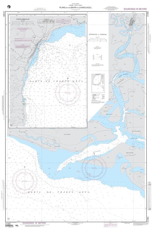 NGA Nautical Chart 21581: Plans within Bahia de Charco Azul A. Puerto Armuelles