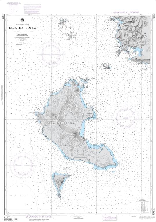 NGA Nautical Chart 21583: Isla de Coiba (South Coast of Panama)