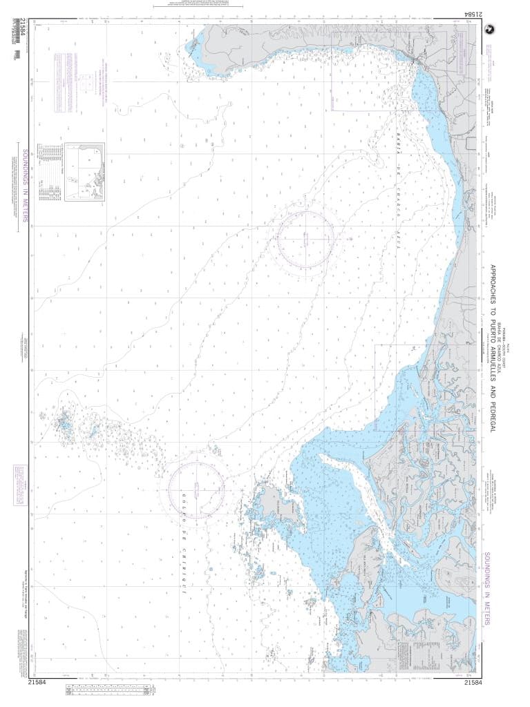 NGA Nautical Chart 21584: Approaches to Puerto Armuelles and Pedregal