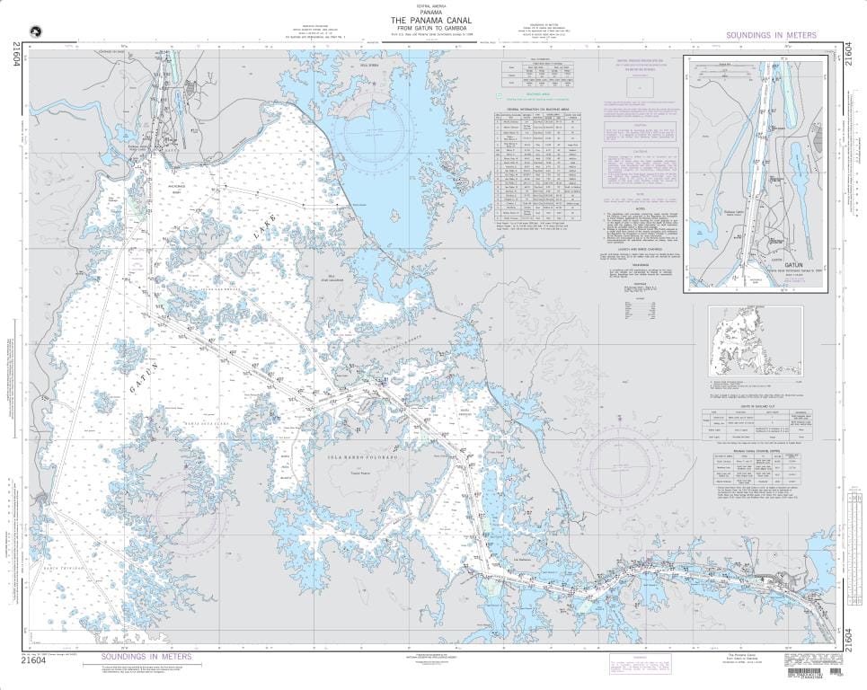 NGA Nautical Chart 21604: The Panama Canal from Gatun to Gamboa
