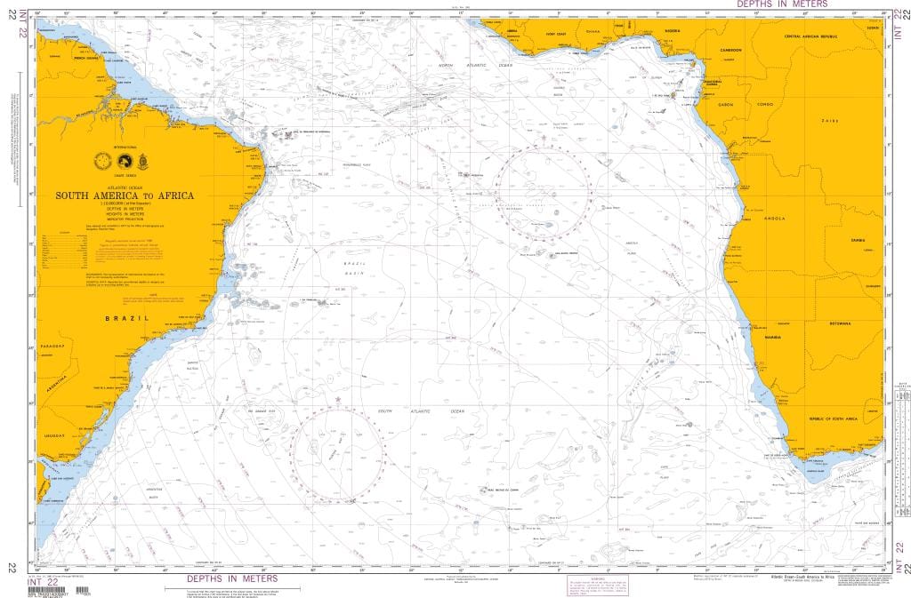 NGA Nautical Chart 22: South America to Africa