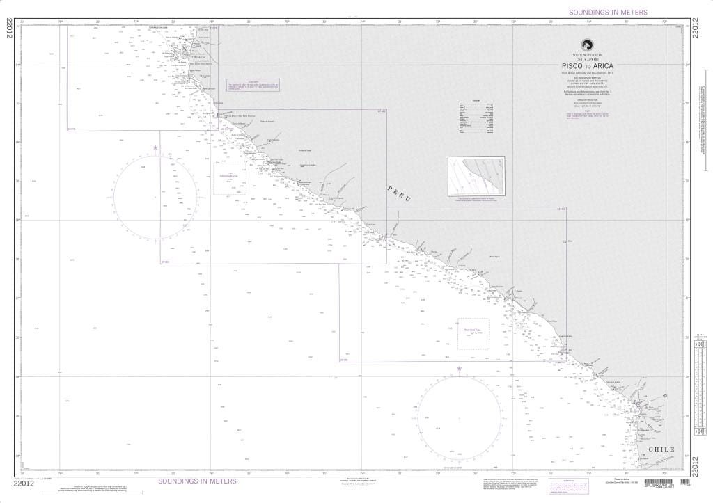NGA Nautical Chart 22012: Pisco to Arica