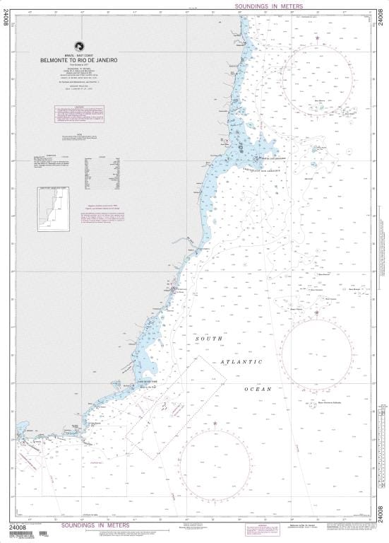NGA Nautical Chart 24008: Belmonte to Rio de Janeiro (Brazil-East Coast)